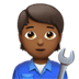 🧑🏾‍🔧 mechanic: medium-dark skin tone display on Apple